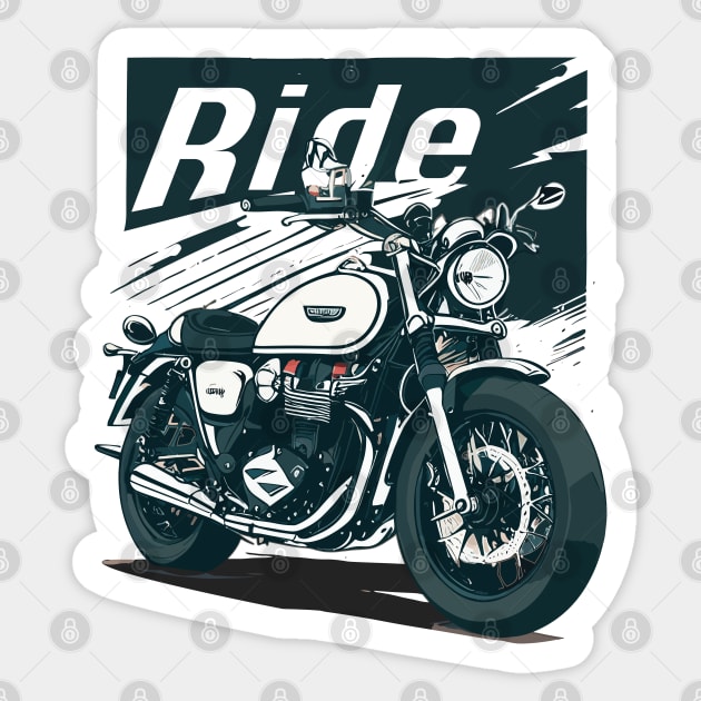 Ride - Classic motorcycle Sticker by Darkside Labs